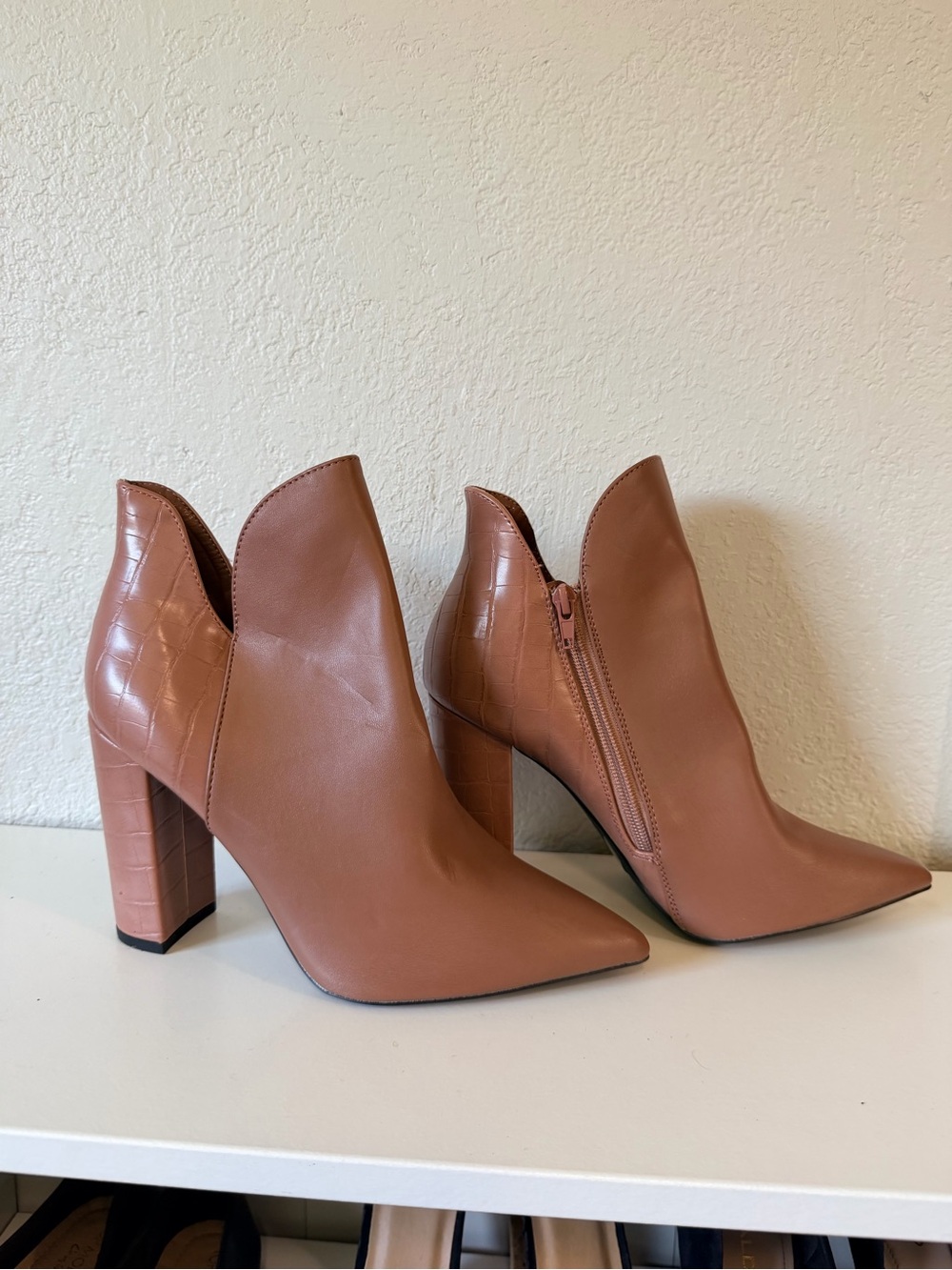 Women's Pointed Toe Ankle Booties in Brown